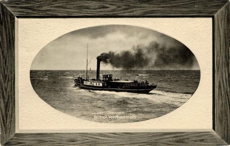 ss Friesland II vertrek veerboot in zee